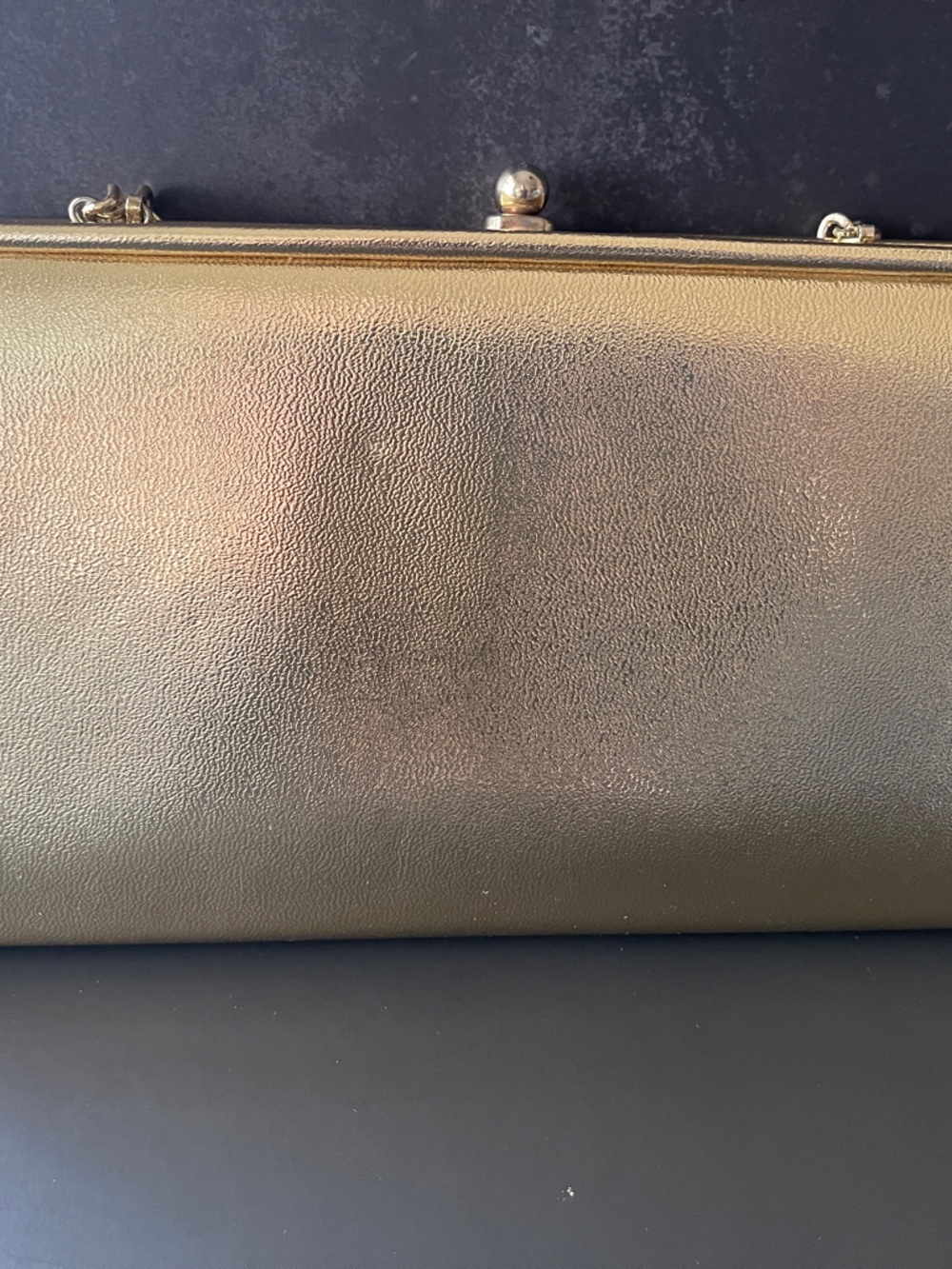 Metallic Gold Chain-Handle Clutch - Picture 2 of 6